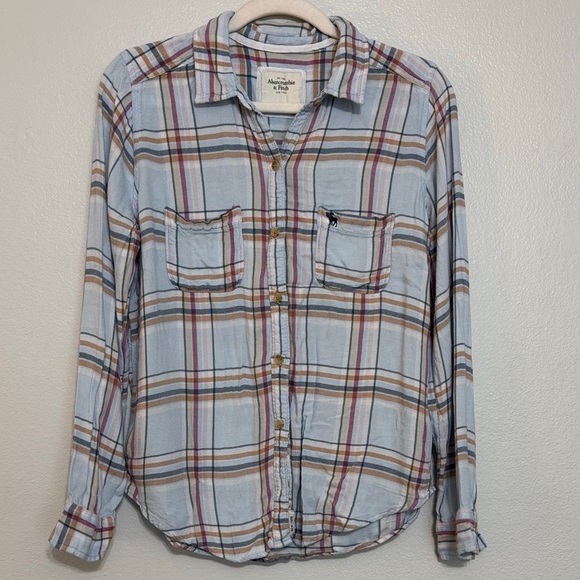 Abercrombie & Fitch Tops - Y2K Abercrombie & Fitch Moose Logo Plaid Button Down